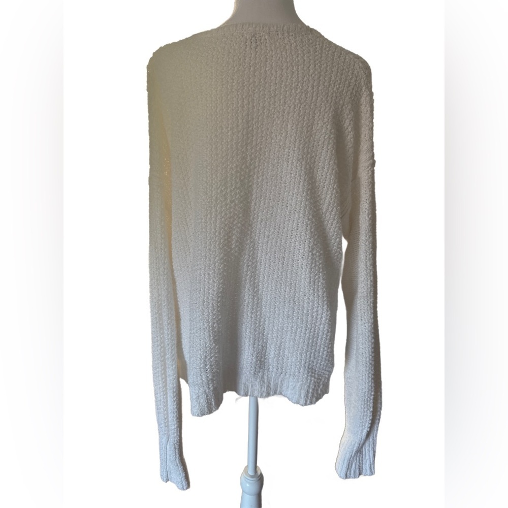 Free People Braid Front Knit Sweater White Medium